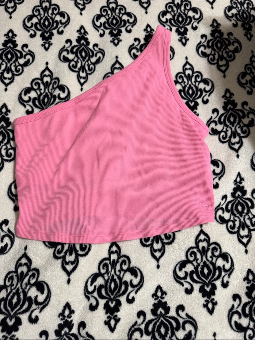 PINK Victoria's Secret One-Shoulder Ribbed Tank Top - Pink
